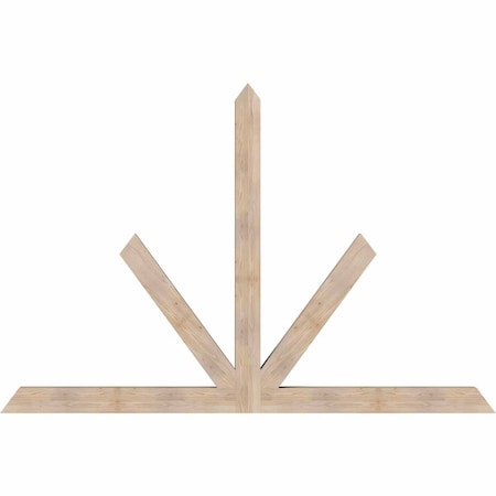 Ekena Millwork Saratoga Smooth Timber Gable Bracket, Douglas Fir, 108"W x 72"H x 5 1/2"D x 5 1/2"F, 16/12 Pitch GBW108X72X0606SAR00SDF